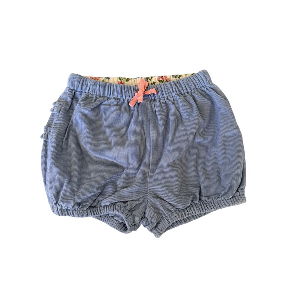 Vintage-Inspired Baby Boden Blue Corduroy Ruffle Bubble Shorts